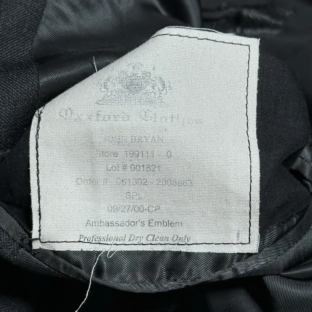 Vintage‎ Oxxford Clothes Blazer Mens 42L Black Wool Super 110's Unstructured
